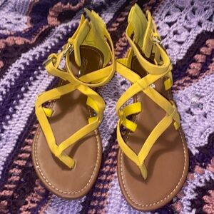 Yellow Strappy Zip up sandal